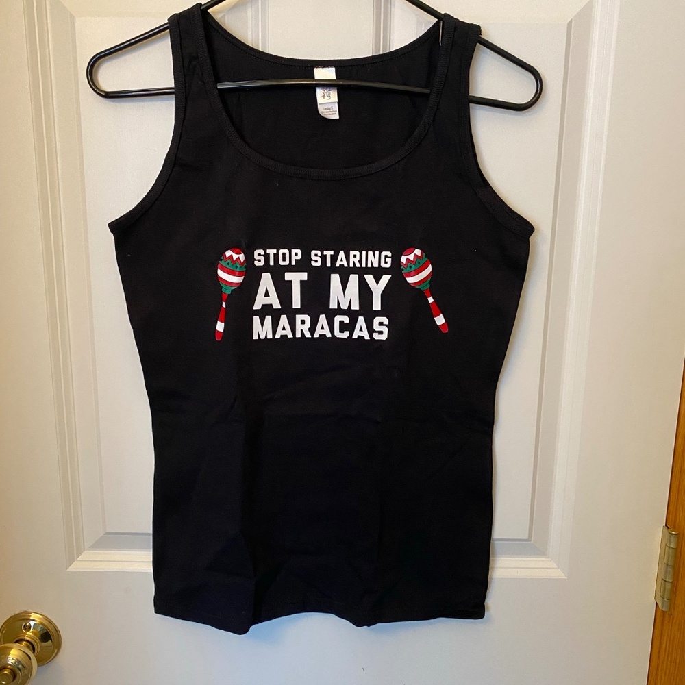 Ladies tank top, size small, black
